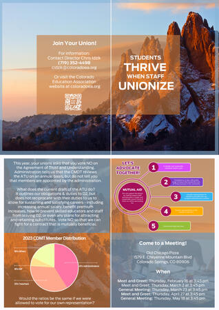 Brochure made for the Harrison School District union. (Photoshop)