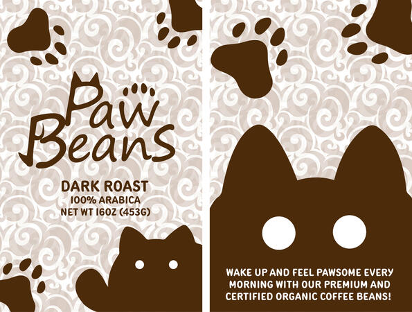 Rough mockup of a fictional coffee bean company. (Adobe Illustrator)